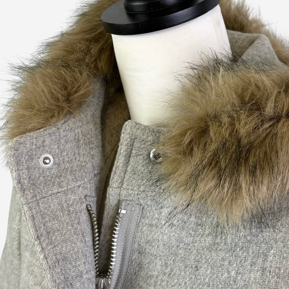 J Crew Chateau Parka Coat Italian Stadium-Cloth Wool Sz 00 Heather Dusk J5488 - Picture 4 of 14